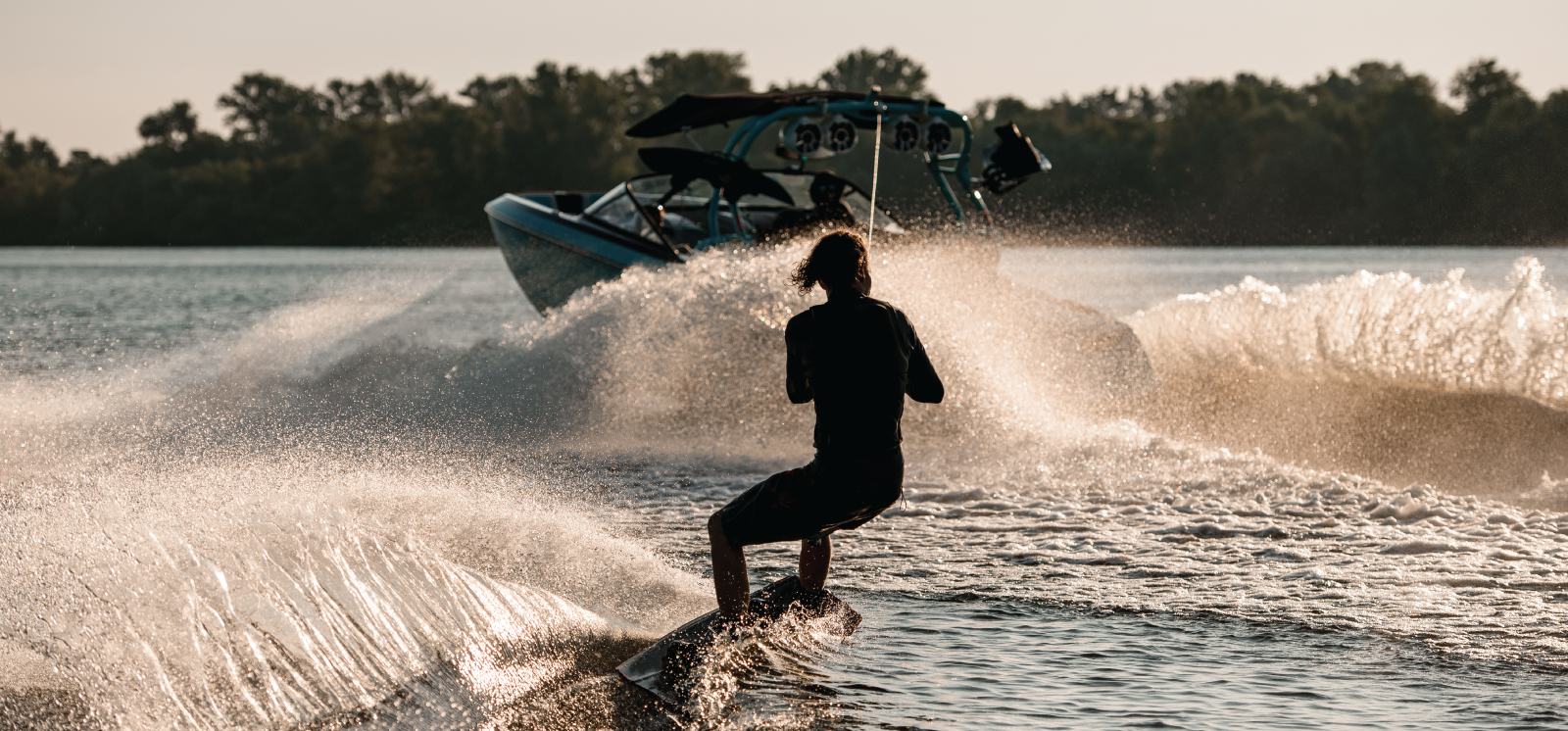 Person wakeboarding